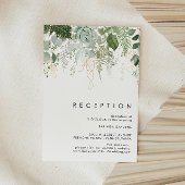 Greenery en Gold Leaf Wedding Reception Kaart