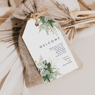 Greenery en Gold Leaf Wedding Welcome Gift Labels Cadeaulabel