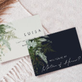 Greenery en Gold | Navy Matron of Honor Kaart