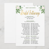 Greenery en Gold Simple Wedding Entourage Kaart (Voorkant / Achterkant)