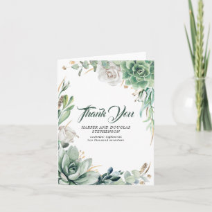 Greenery en Gold Wedding Hartelijk dank Bedankkaart