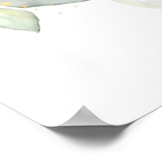 Greenery en Gold Wreath Elegant Vrijgezellenfeest Poster (Hoek)