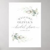 Greenery en Gold Wreath Elegant Vrijgezellenfeest Poster (Voorkant)