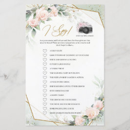 Greenery en gouden bloemen I Spy game