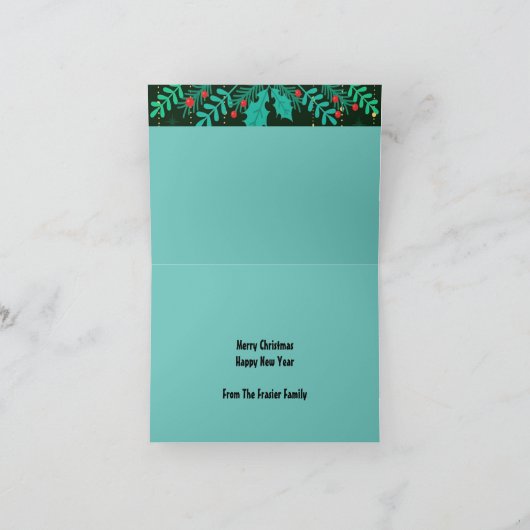 Greenery en Ornamented Folded Wenskaart Kaart (Binnen)