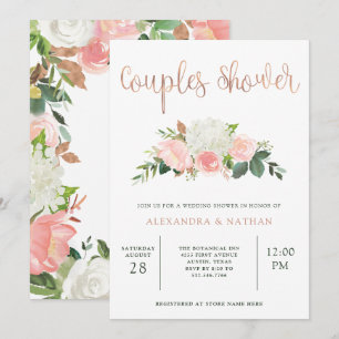 Greenery en Pink Floral   Kogelschoen Kaart