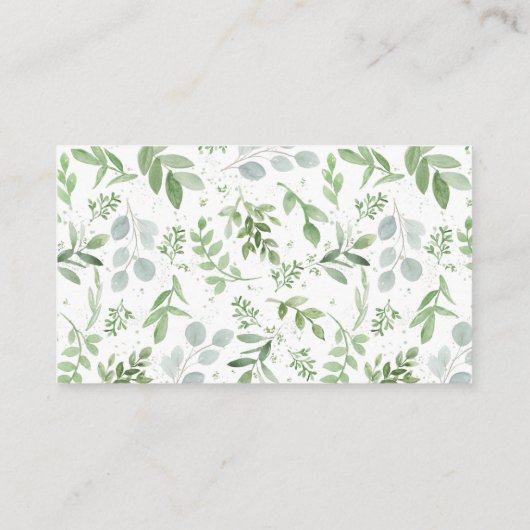 Greenery en White Flowers Book Request Kaart Visitekaartje (Achterkant)