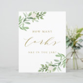 Greenery en White Flowers Hoeveel kurken onderteke (Staand voorkant)