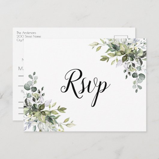 Greenery Enclosure RSVP kaart (Voorkant / Achterkant)