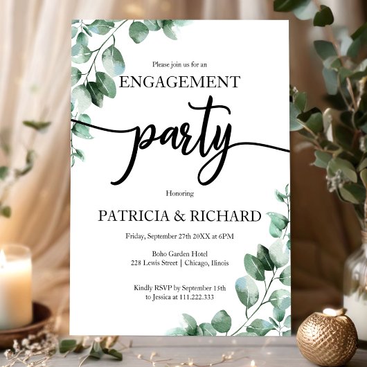 Greenery Engagement Party Kaart