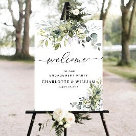 Greenery Engagement Party Poster