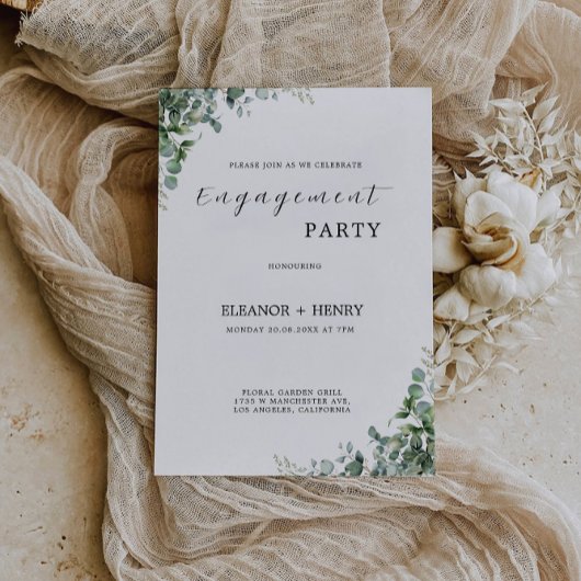 Greenery Engagement Party Wedding Invitation Kaart