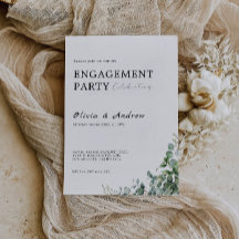 Greenery Engagement Party Wedding Invitation