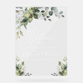 Greenery Engagement Party Welkomstbord Acryl Bord (Voorkant)