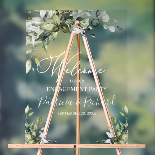 Greenery Engagement Party Welkomstbord Acryl Bord (Neutraal)