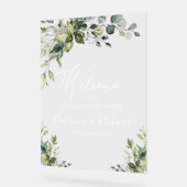 Greenery Engagement Party Welkomstbord Acryl Bord (Hoek)