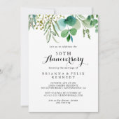 Greenery Eucalyptus 50th Wedding Jubileum Kaart (Voorkant)