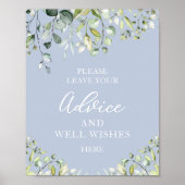 Greenery Eucalyptus Advice and well wil Sign Poster (Voorkant)