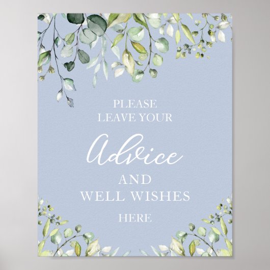 Greenery Eucalyptus Advice and well wil Sign Poster (Voorkant)