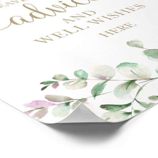 Greenery Eucalyptus Advice and well wil Sign Poster (Hoek)