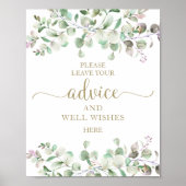 Greenery Eucalyptus Advice and well wil Sign Poster (Voorkant)