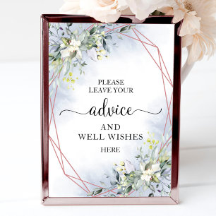 Greenery Eucalyptus Advice and well wil Sign Poster