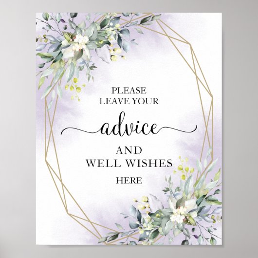 Greenery Eucalyptus Advice and well wil Sign Poster (Voorkant)