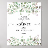 Greenery Eucalyptus Advice and well wil Sign Poster (Voorkant)