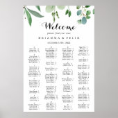 Greenery Eucalyptus Alfabetical Seat Chart Poster (Voorkant)