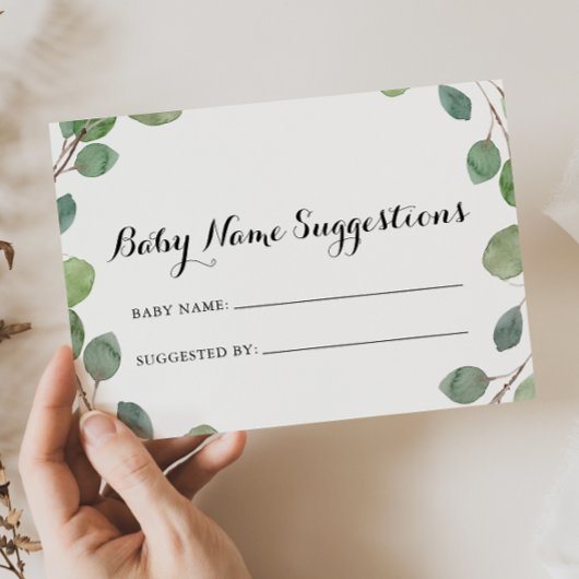 Greenery Eucalyptus Baby Name Suggestions Kaart
