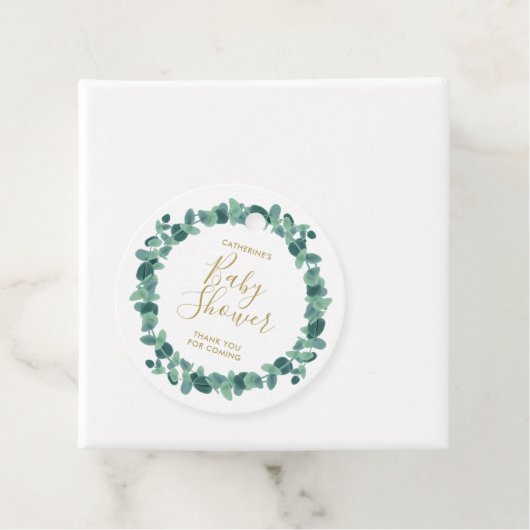Greenery Eucalyptus Baby shower Bedankjes Labels (In situ)