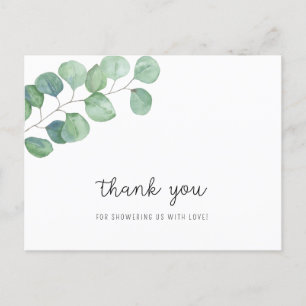 Greenery Eucalyptus - baby shower bedankt Briefkaart