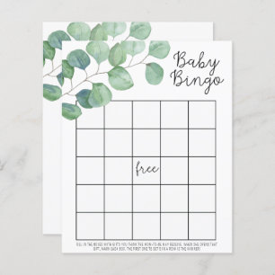 Greenery Eucalyptus - Baby shower bingo