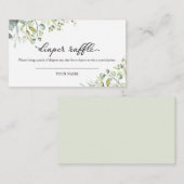 Greenery Eucalyptus Baby shower Diaper Raffle Encl Informatiekaartje (Voorkant / Achterkant)