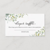Greenery Eucalyptus Baby shower Diaper Raffle Encl Informatiekaartje (Voorkant)