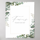 Greenery Eucalyptus Baby shower Favors Sign Poster (Voorkant)