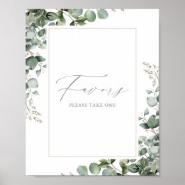 Greenery Eucalyptus Baby shower Favors Sign Poster
