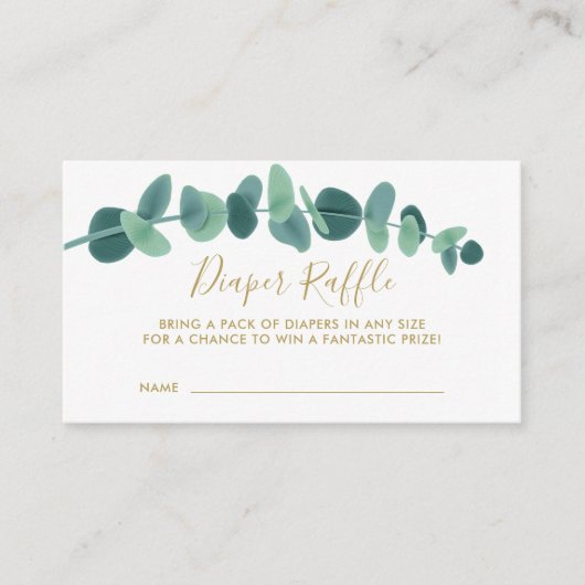 Greenery Eucalyptus Baby shower Informatiekaartje (Voorkant)