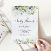 Greenery eucalyptus baby shower Invitation Kaart