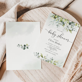 Greenery eucalyptus baby shower Invitation Kaart