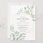 Greenery Eucalyptus Baby shower Kaart (Voorkant)