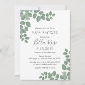 Greenery Eucalyptus Baby shower Kaart (Voorkant)