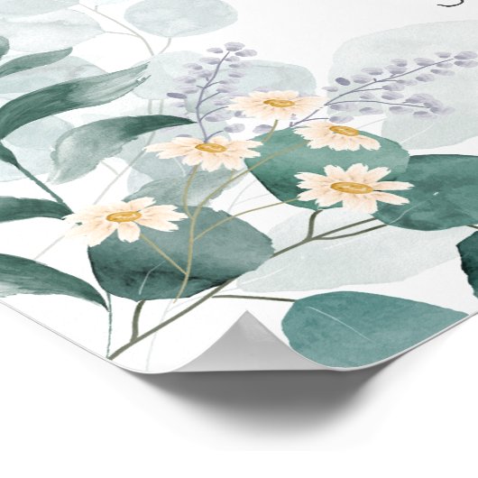 Greenery eucalyptus baby shower momosa bar poster (Hoek)