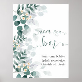 Greenery eucalyptus baby shower momosa bar poster
