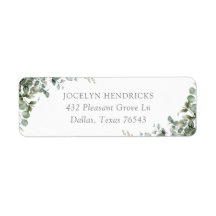 Greenery Eucalyptus Baby shower Return Address