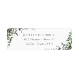 Greenery Eucalyptus Baby shower Return Address Etiket