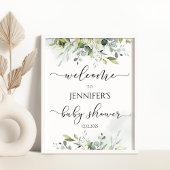 Greenery eucalyptus Baby shower welkom Poster