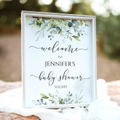Greenery eucalyptus Baby shower welkom Poster