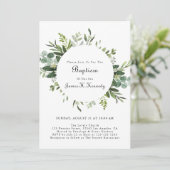 Greenery Eucalyptus Baptisme Invitaties Kaart (Staand voorkant)