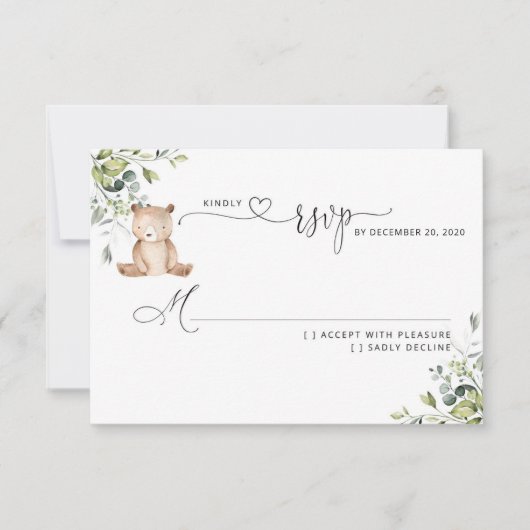 Greenery eucalyptus beer baby shower RSVP (Voorkant)